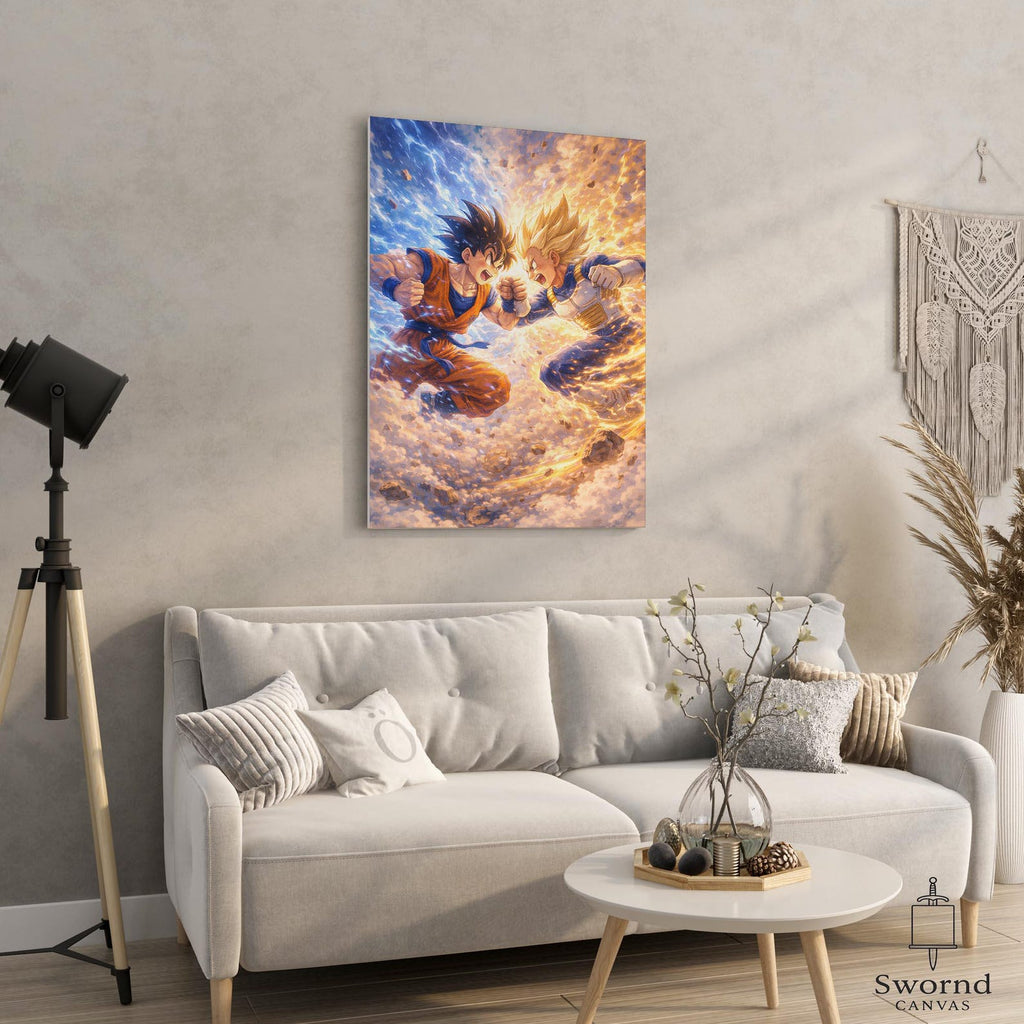Goku vs Vegeta Print, Dragon Ball Z Wall Art