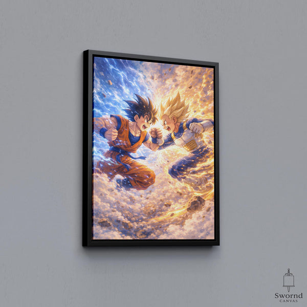 Goku vs Vegeta Print, Dragon Ball Z Wall Art