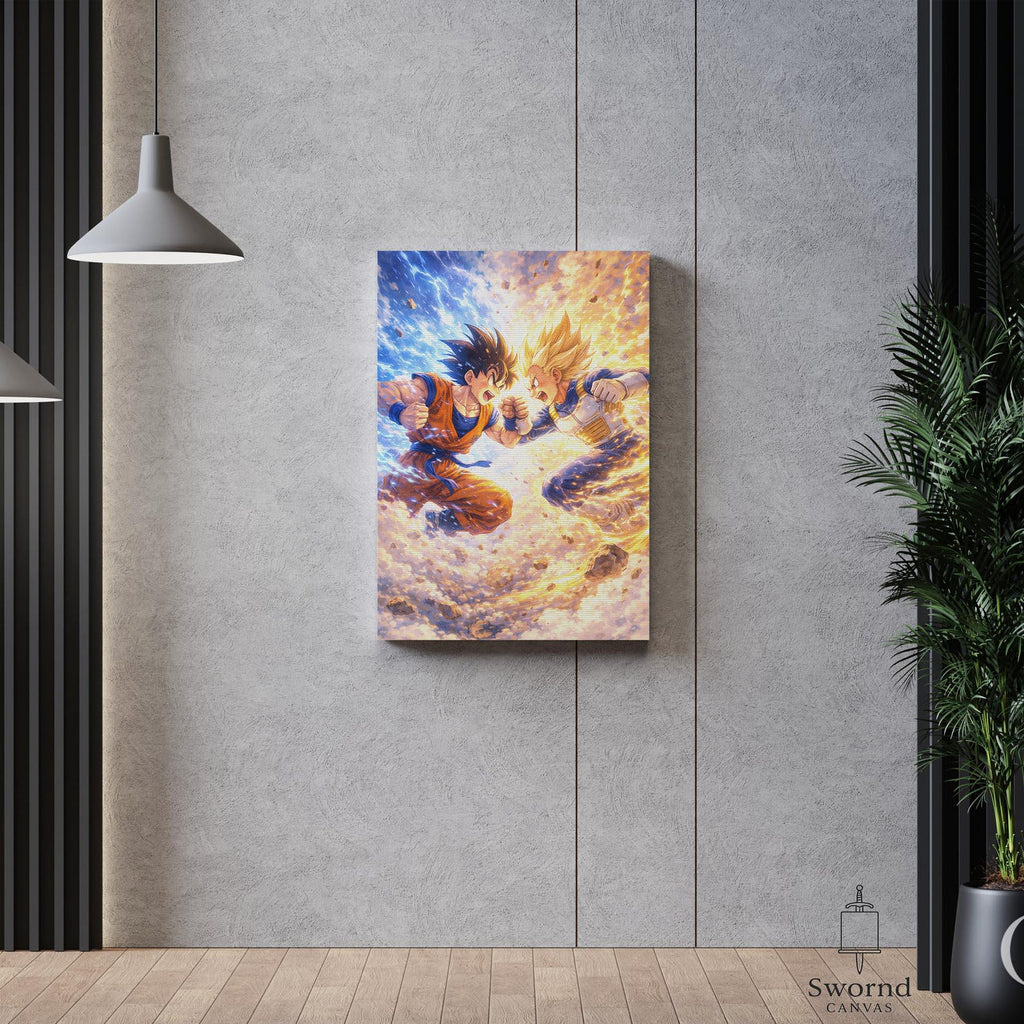Goku vs Vegeta Print, Dragon Ball Z Wall Art