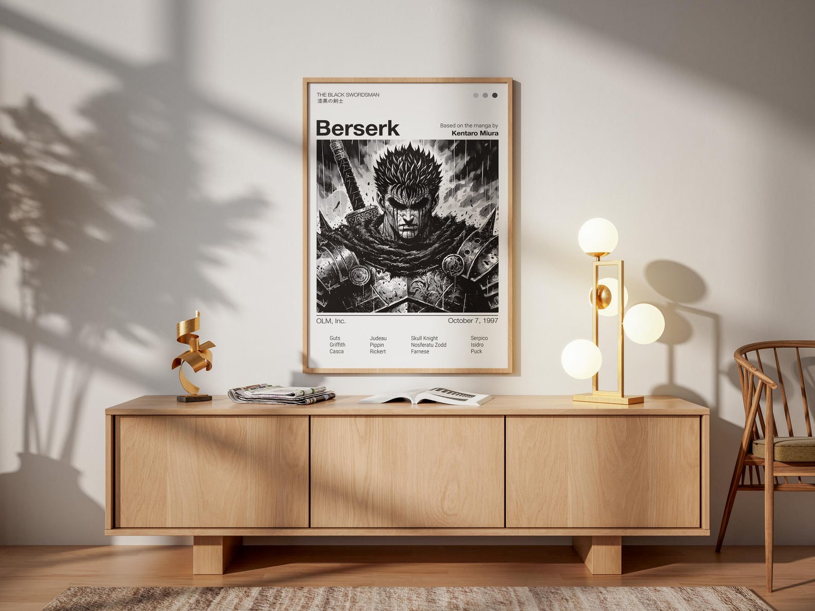 Berserk Manga Poster, Guts and Griffith Anime Wall Art