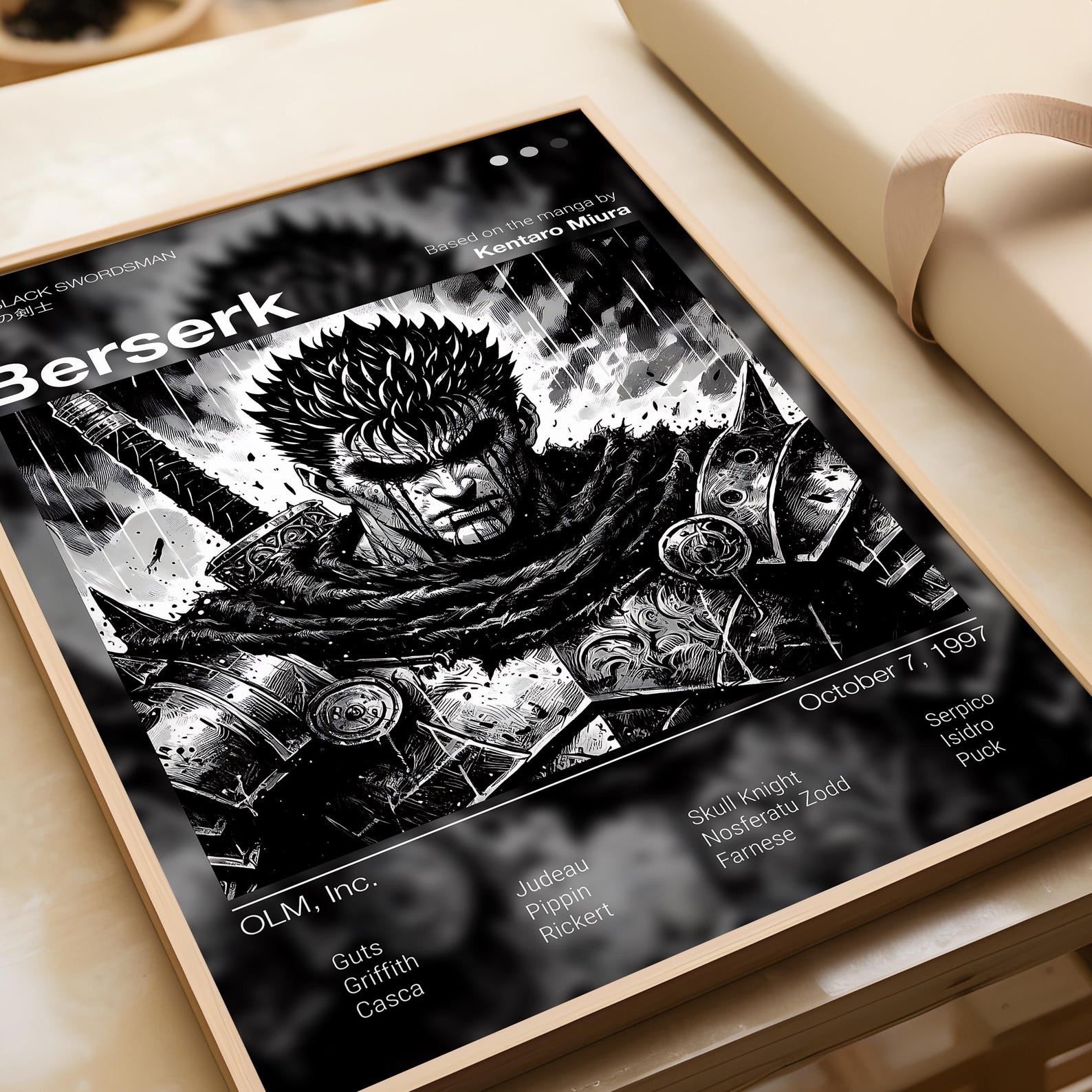 Berserk Manga Poster, Guts and Griffith Anime Wall Art
